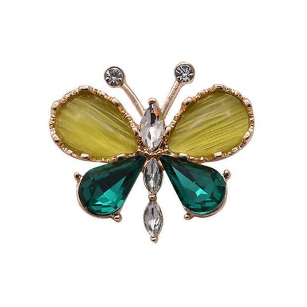 Cat's eye butterfly brooch