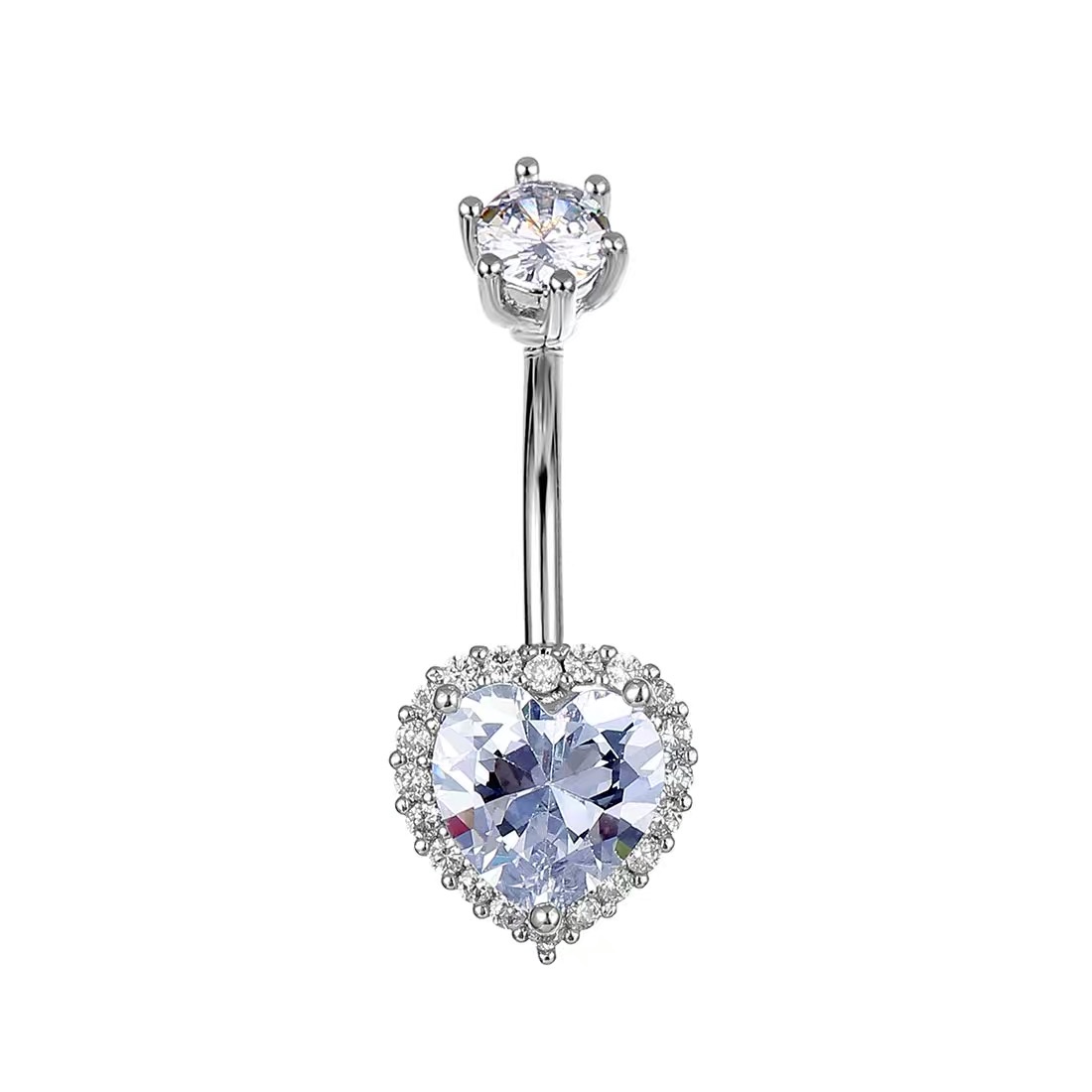 佳倩饰品Bodypiercing韩式欧美不锈钢脐环锆石脐环白底实物图