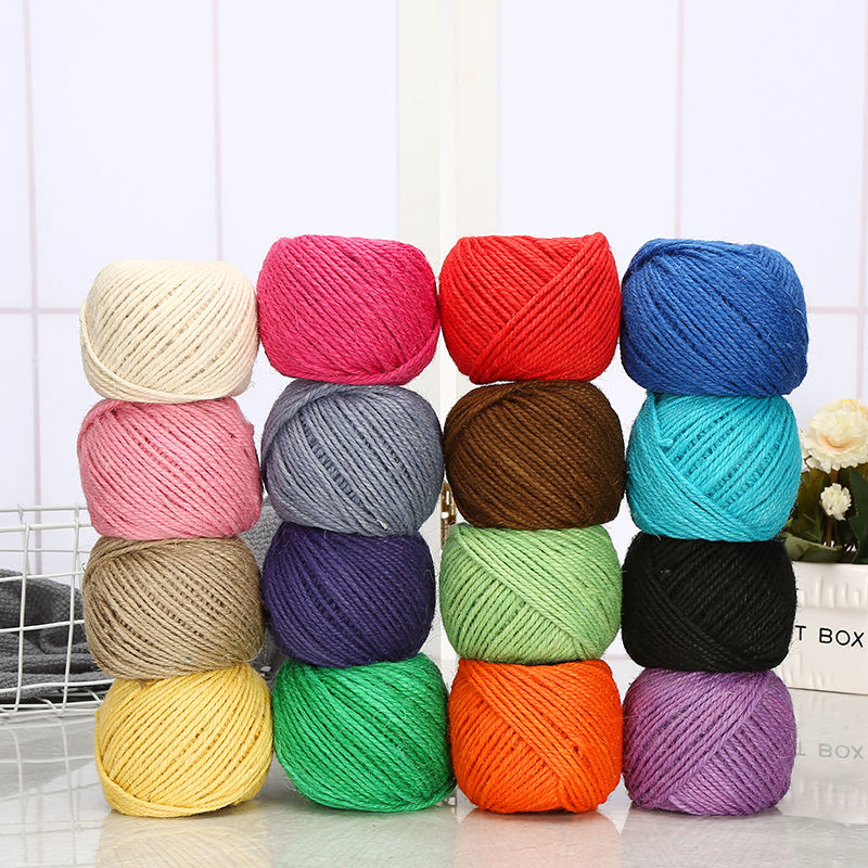 3MM colored twine rope hand woven mesh binding decorative twine twine DIY vase Retro style 90