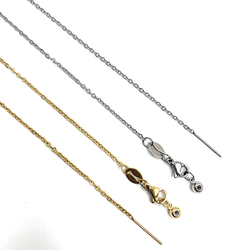 Titanium steel universal necklace for women, needle-type beads, needle-coated vacuum gold adjustable cross chain manufacturer wholesale 1 detail image 3