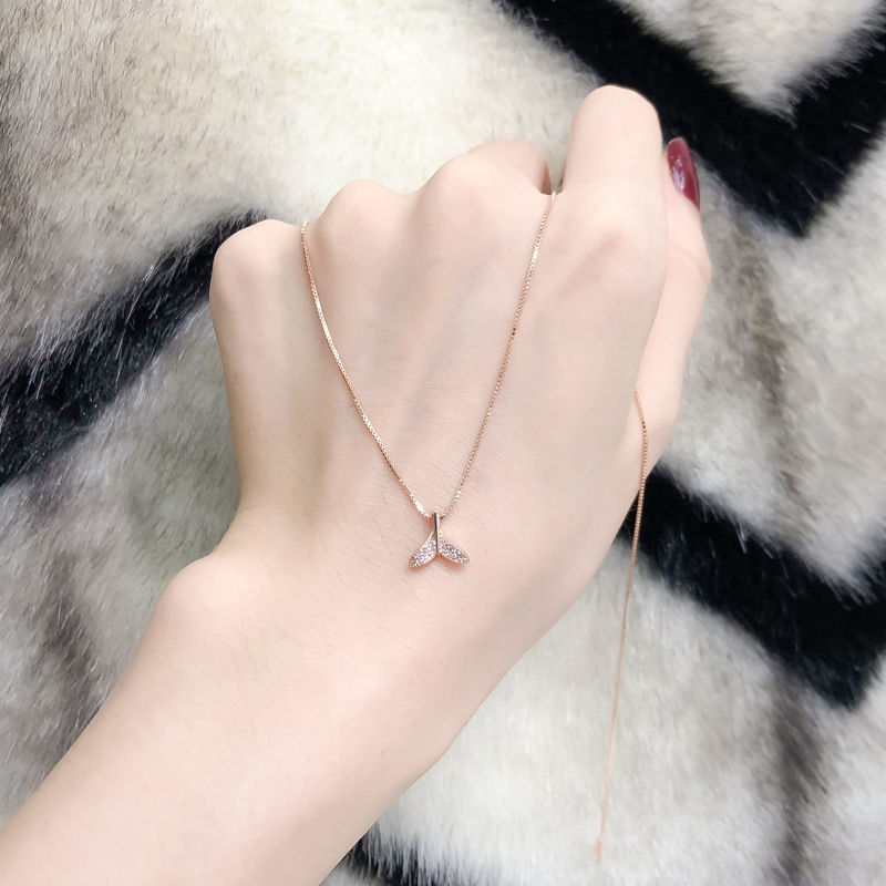 083 Ladies' Summer Pure Copper simple and sweet 2021 new Niche light Luxury Style Versatile necklace Item Picture