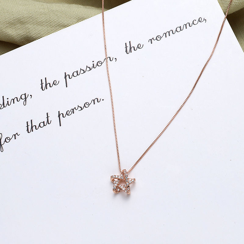 090 Ladies' Summer pure copper simple and sweet 2021 new style, light luxury and versatile necklace detail image 2