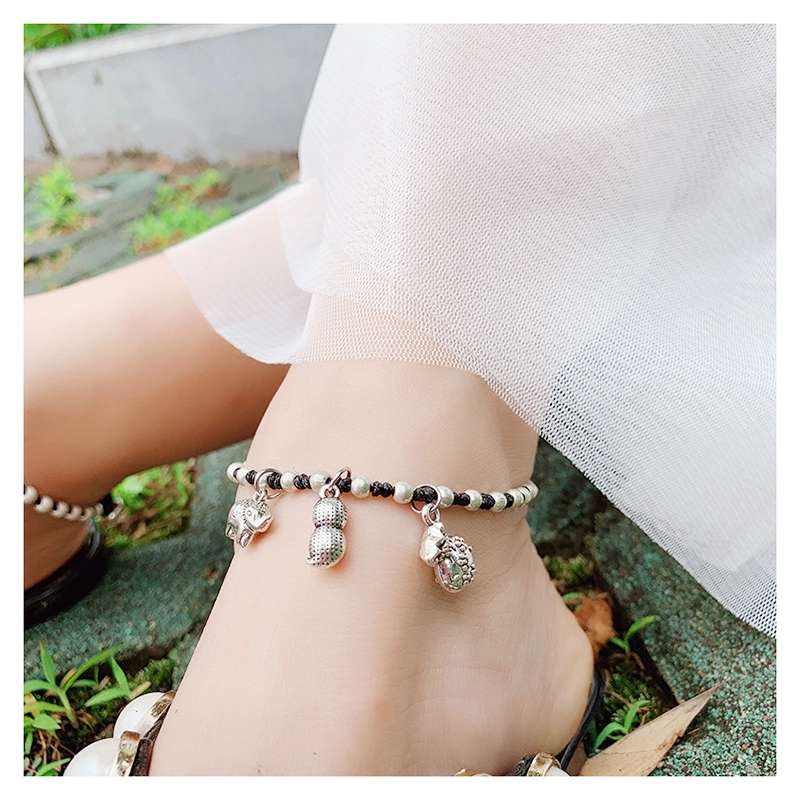 Jingpuli brand imported Korean wax thread pure hand-woven wealth and good fortune anklets Application Scenario