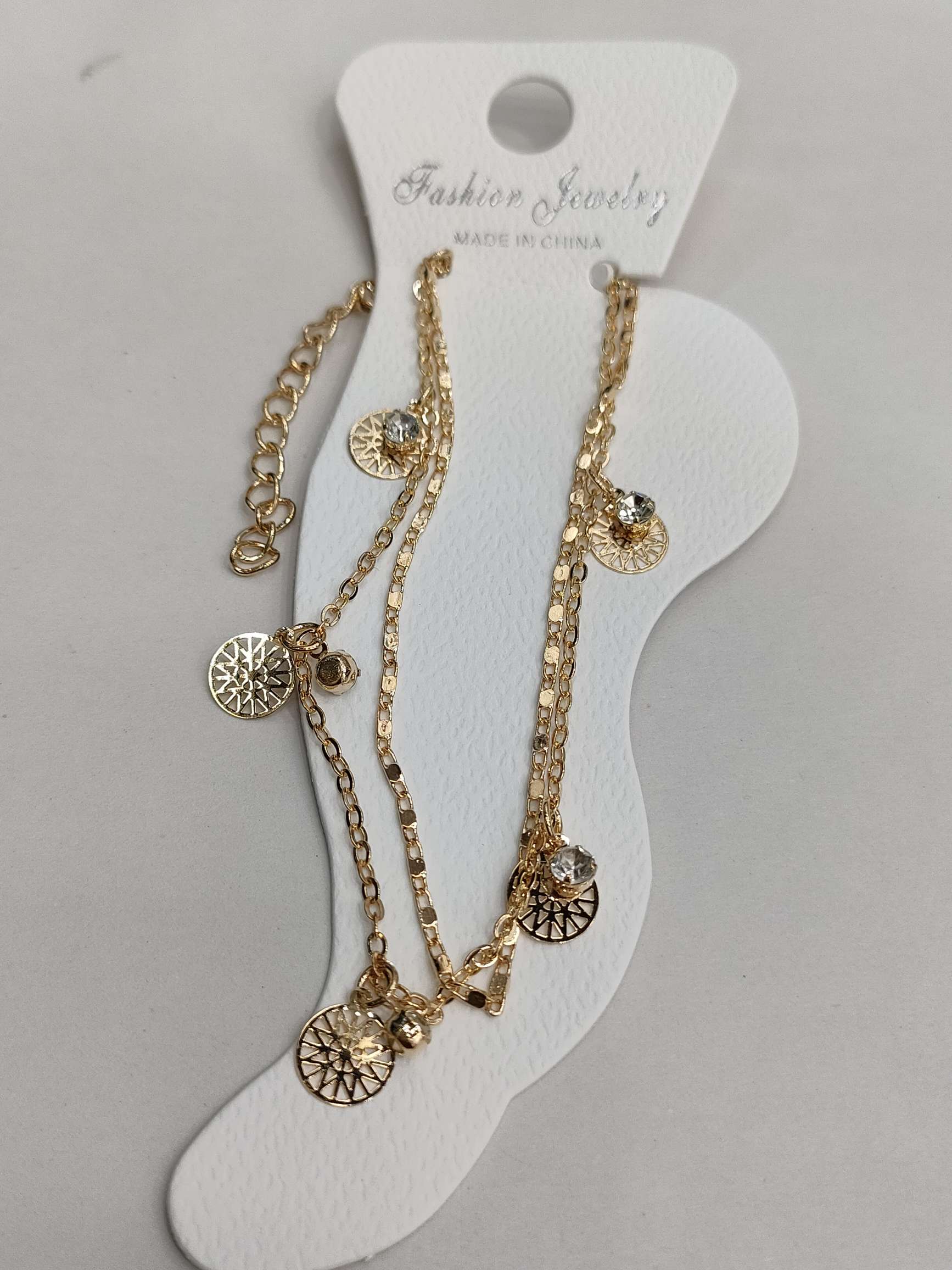 万字链圆叶子脚链详情图12