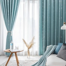 现代隔热全遮光成品窗帘布料处理客厅卧室