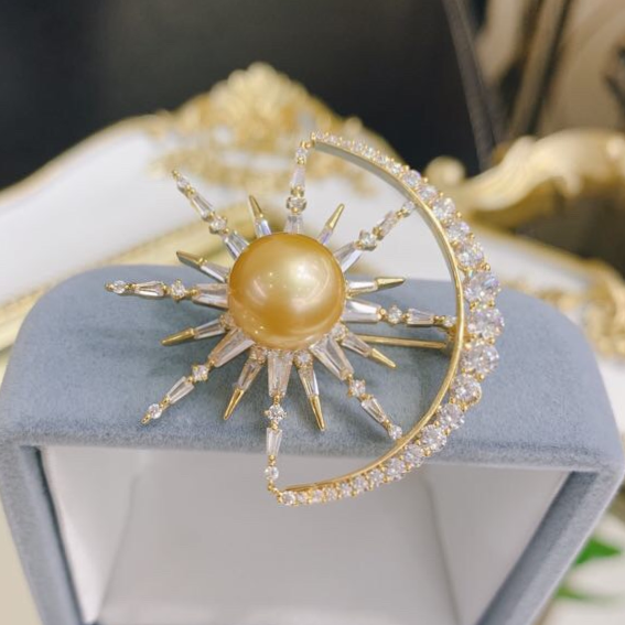 Sun and Moon Brooch