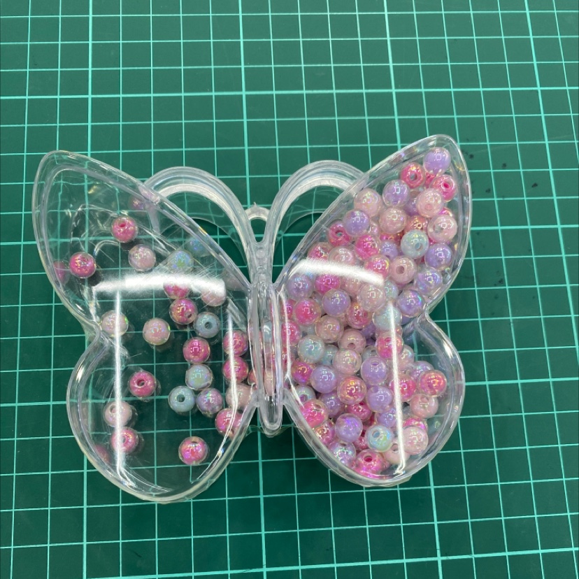 Square storage box transparent small butterfly