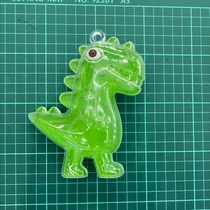 Square storage box cute light green little dinosaur