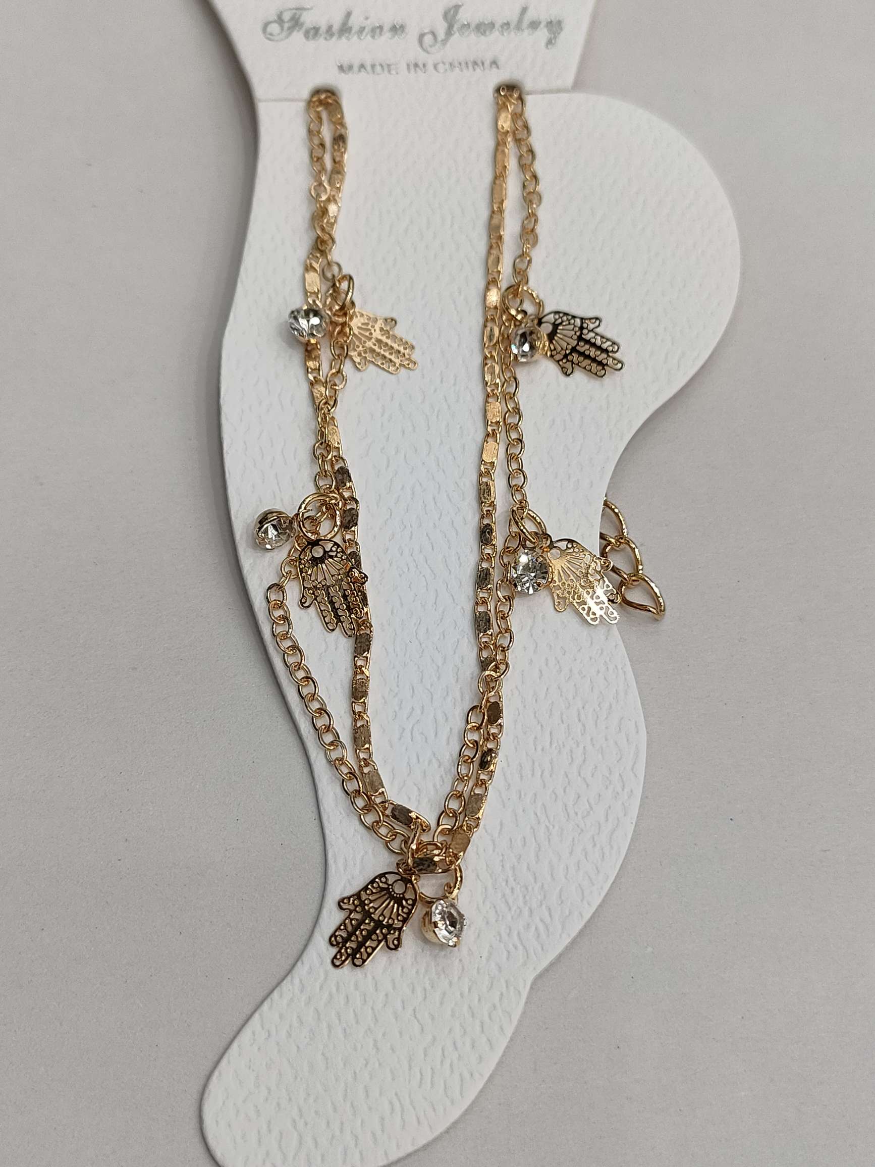 万字链圆叶子脚链详情图19