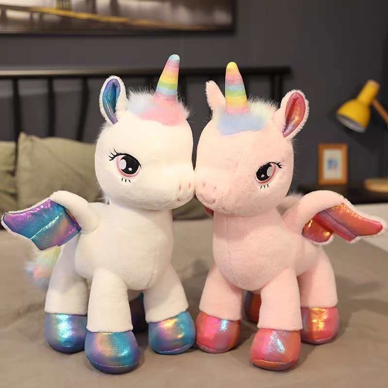 Cute rainbow unicorn fur toy