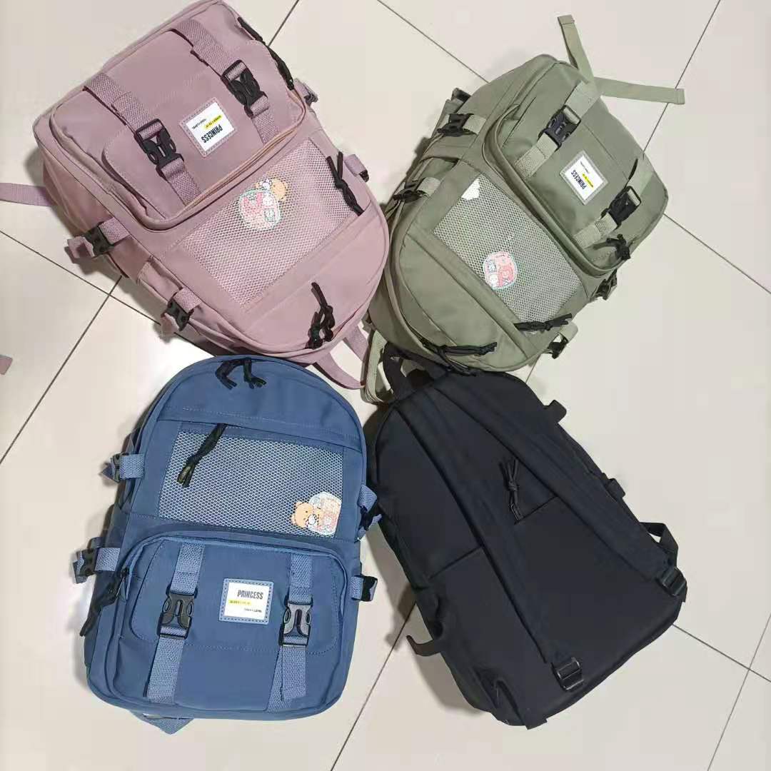 Schoolbag Female Korean Version Harajuku Ins Style Simple Middle School High School Student Schoolbag Trend Fashion Backpack Female Travel Backpack full figure