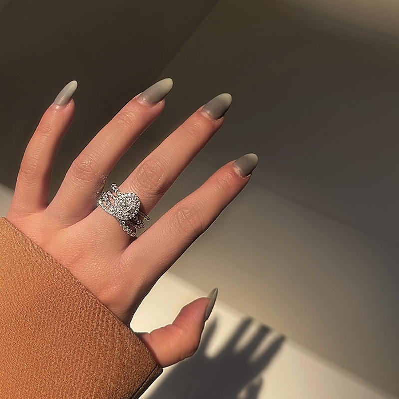 High-grade zircon ring female light luxury modern exquisite fashion personality niche design ins fashion ring 24 thumbnail