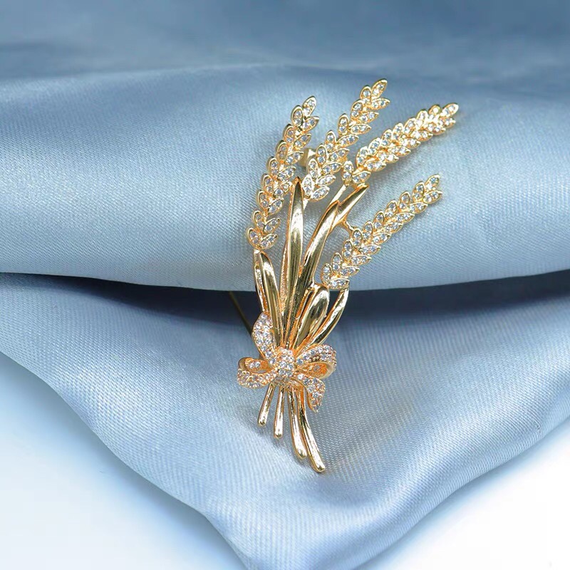 Studded with zircon brooch