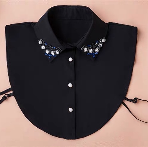 Decorative false collar shirt collar female chiffon South Korea Autumn winter Spring and autumn everything rhinestone South Korea pearl collar Winter 4