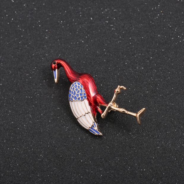 Crane brooch thumbnail