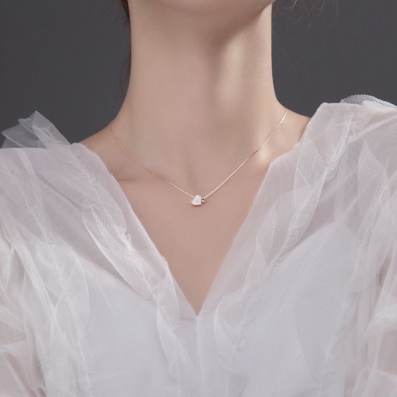 076 Ladies' Summer Pure Copper simple and sweet 2021 new Style, light luxury and versatile necklace details Picture