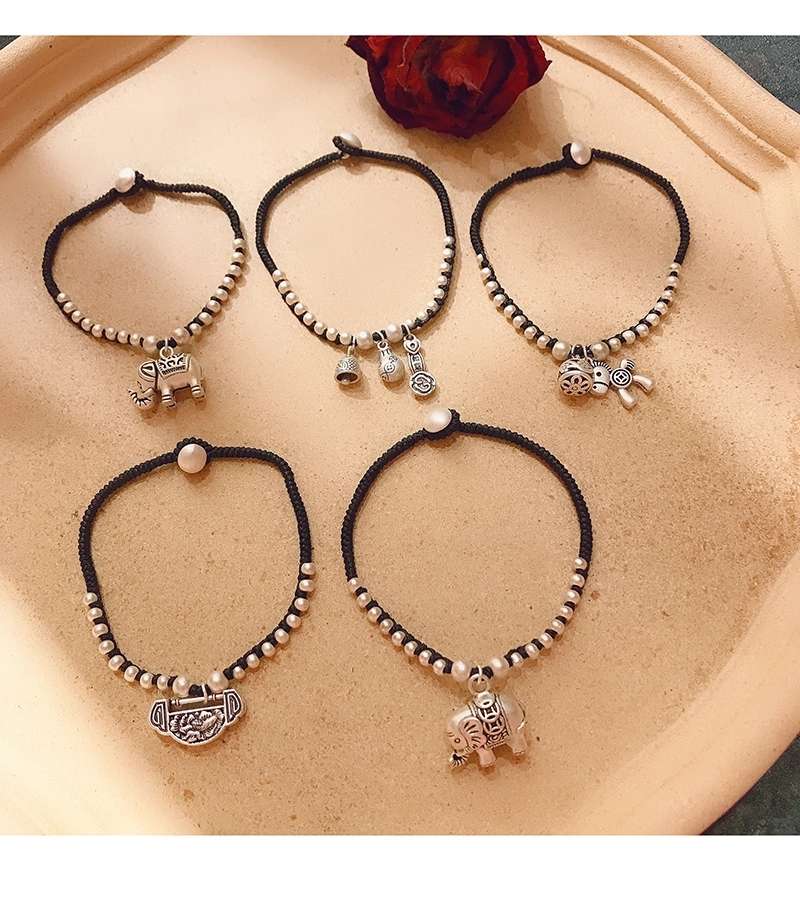 Jingpuli brand imported Korean wax thread pure hand-woven lotus blessing anklets Specification image