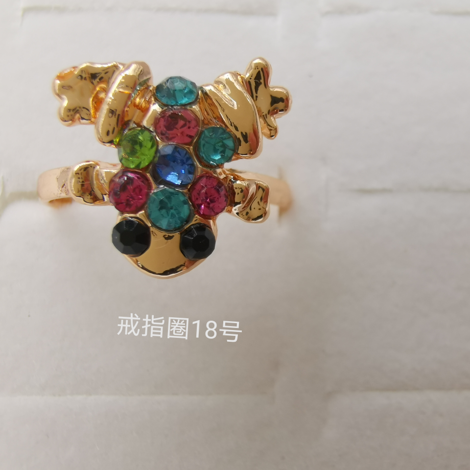 动物系列 彩钻合金戒指 电镀仿金经典款1710