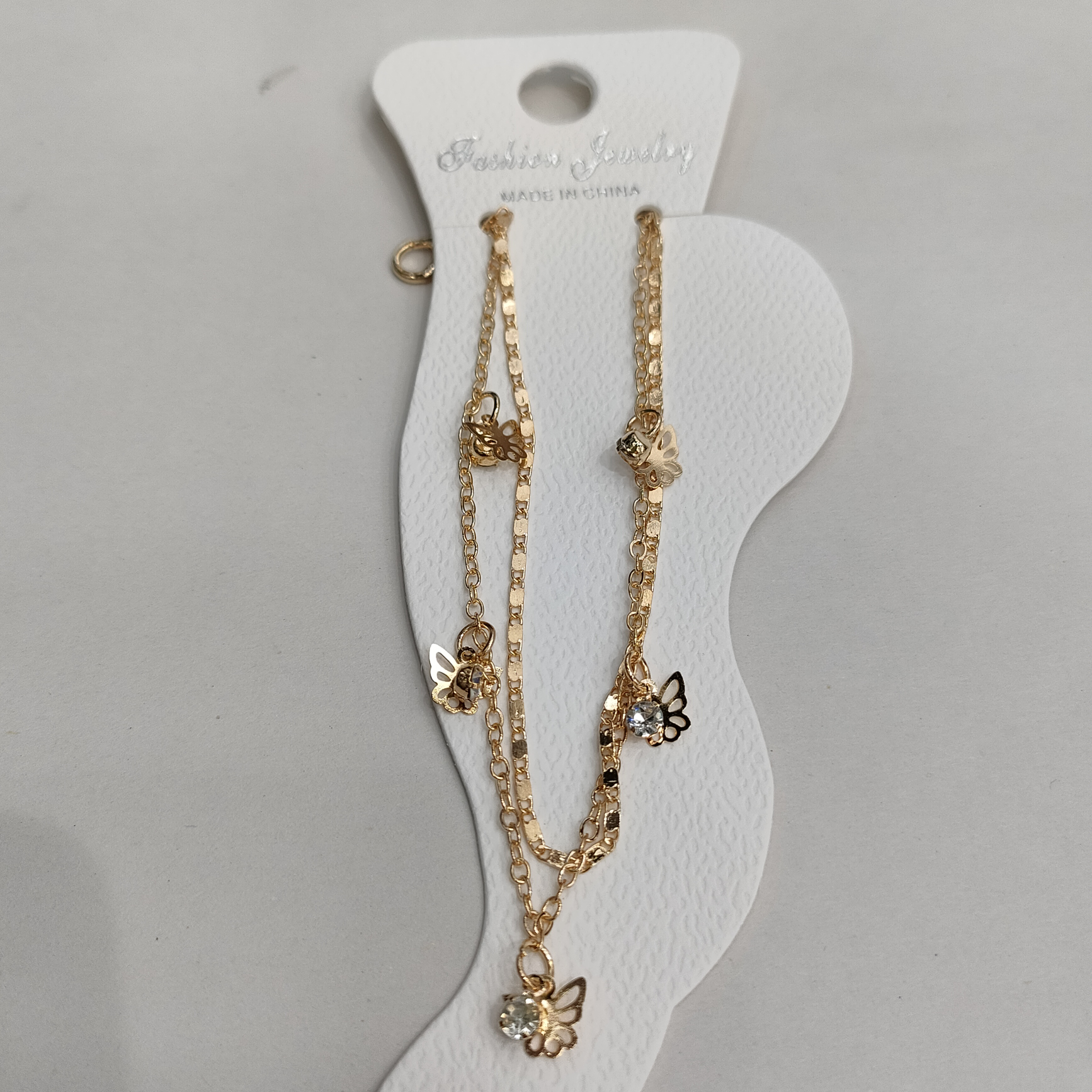 流行脚链，铜链条，万字链小蝴蝶 脚链