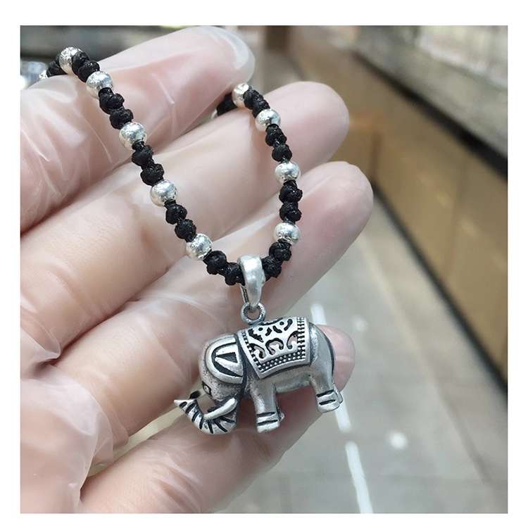 晶珀丽饰品纯手工编织韩国进口蜡线潮流吉祥如意锁骨链详情图12