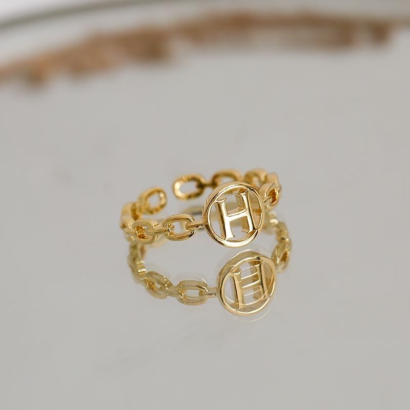 Chenglong Jewelry's imitation big brand letter ring for women's ins, trendy, fashionable and individual open index finger ring, light luxury and niche design, exquisite ring CL01179-20 Specification image