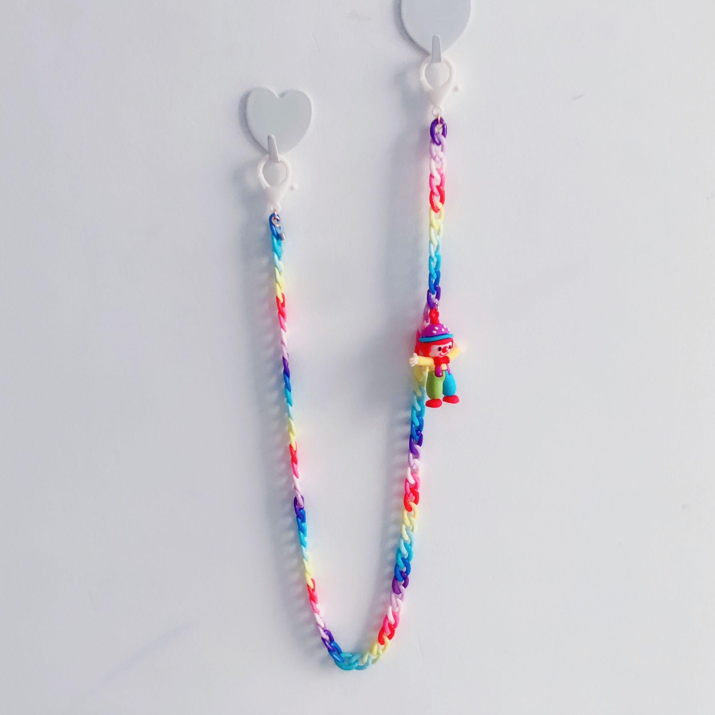 糖果色彩虹链口罩挂绳束带眼镜链两用款韩综同款儿童防丢防掉实用详情图4