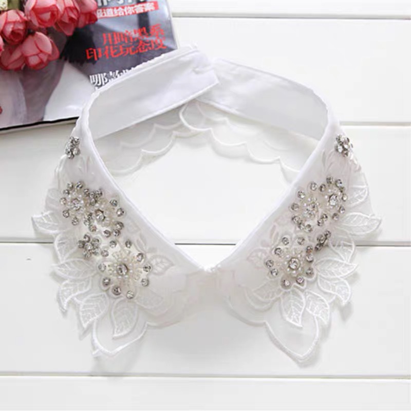False collar children stand collar Korean lace shirt false collar decorative collar Pearl doll collar summer false collar 4