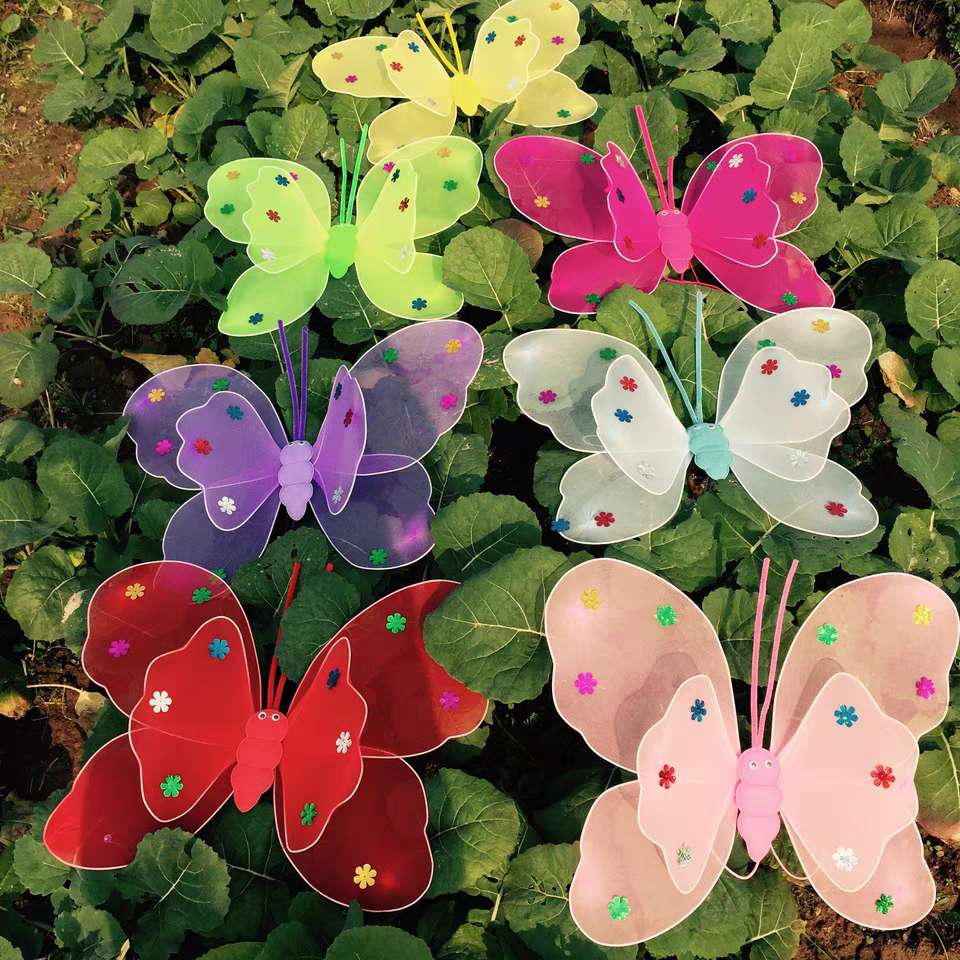 儿童节亮灯蝴蝶天使翅膀小女孩背的公主裙魔法棒演出装扮玩具服装24详情图1