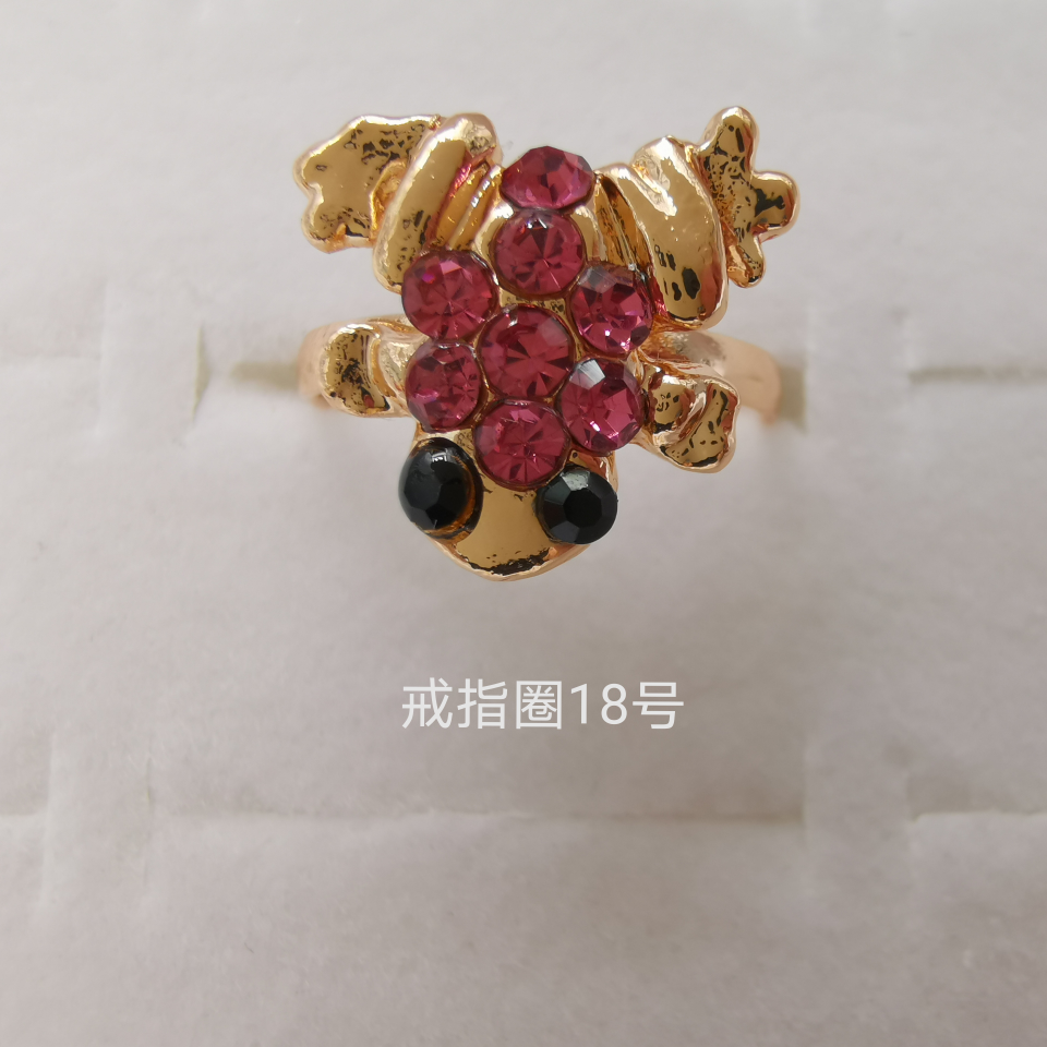 动物系列 彩钻合金戒指 电镀仿金经典款1718
