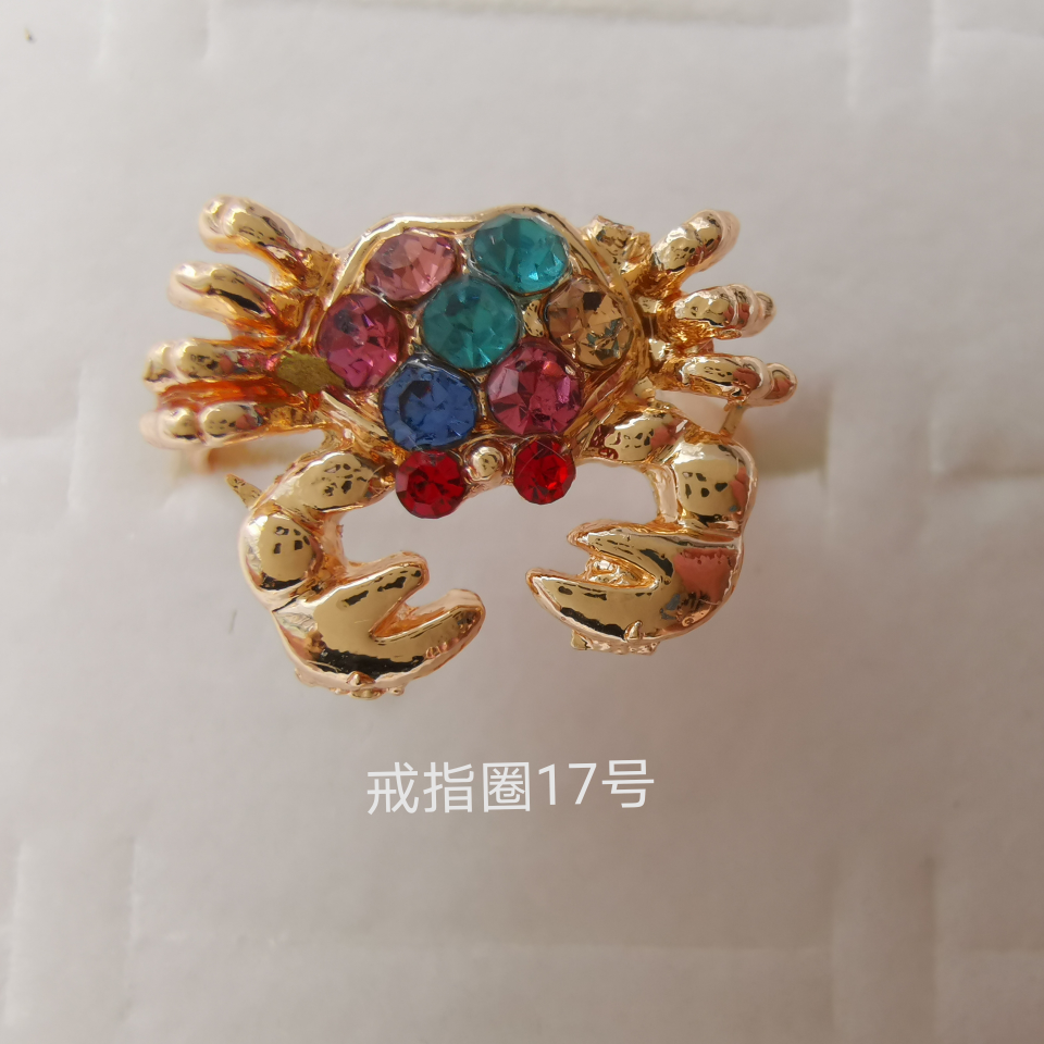 动物系列 彩钻合金戒指 电镀仿金经典款1653