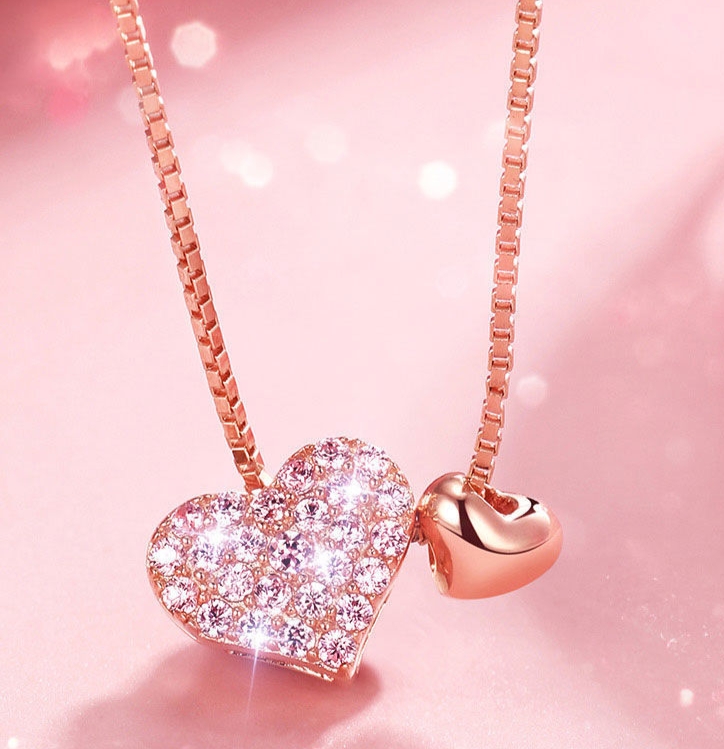 076 Ladies' Summer Pure Copper simple and sweet 2021 new Style, light luxury and versatile necklace detail image 4