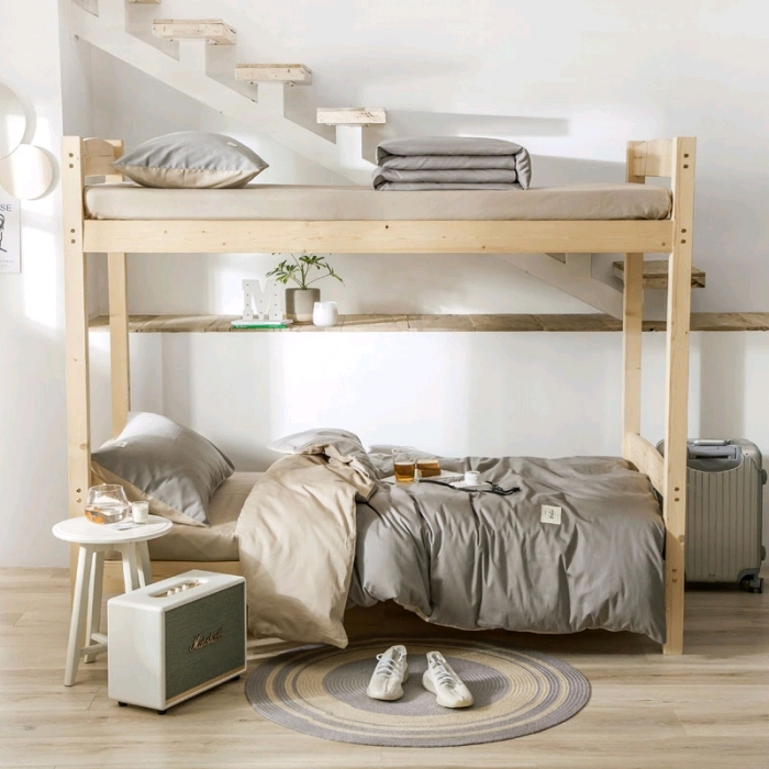 Solid color and color-blocking all-cotton genuine student dormitory three-piece set, dormitory bunk bed six-piece set 13