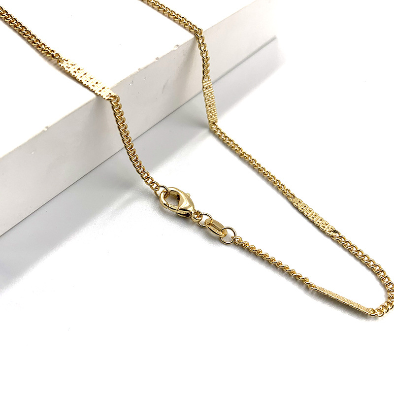 Factory wholesale 18K real gold plated necklace, women's S-chain, sunflower and starry sky chain, necklace accessory, chain color preservation electroplating 1 Item Picture