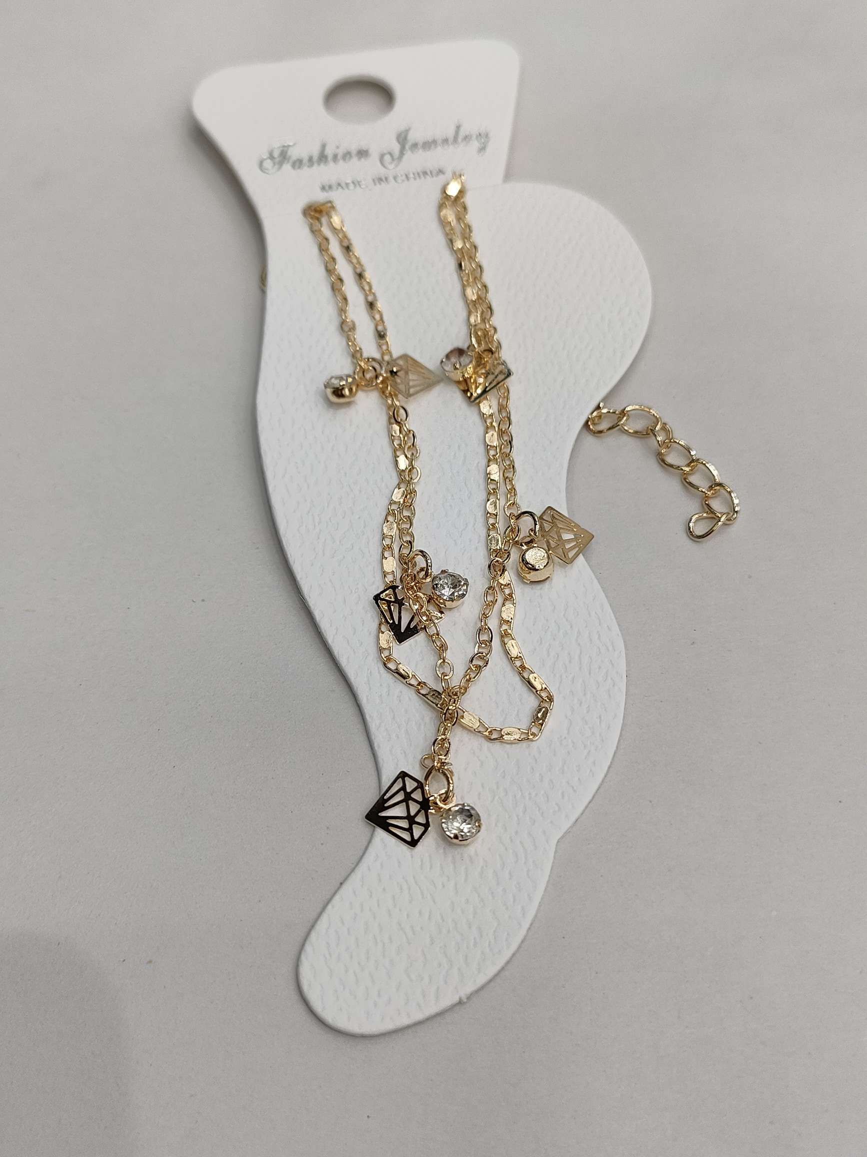 万字链圆叶子脚链详情图6