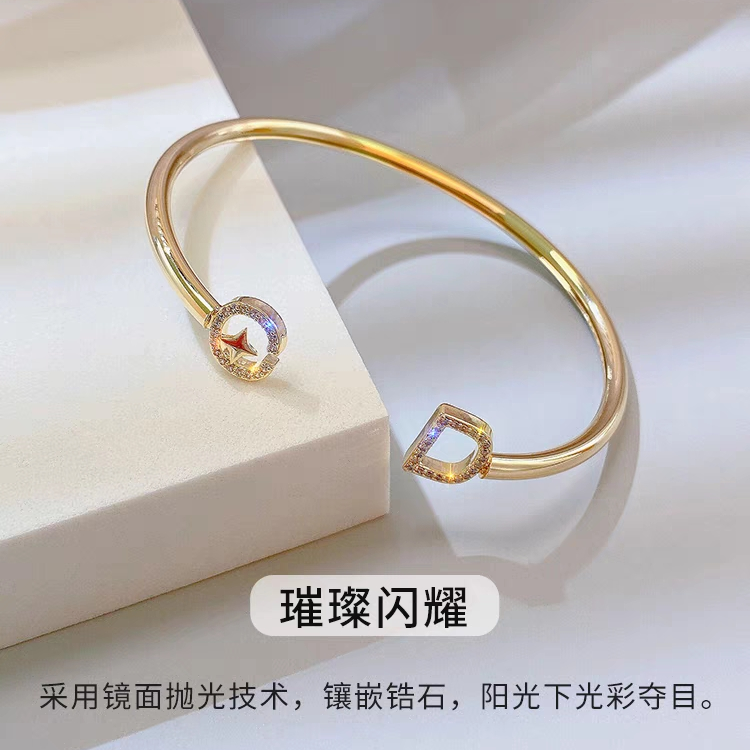Senior emotional lovers open crystal bracelet ins niche design letter bracelet simple bracelet