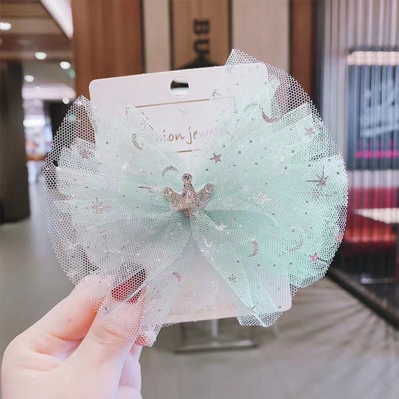Green Crown Press Clip Little Princess Cartoon Fashion Hair Clip Little Girl Cute Hair Clip Children's Headwear Hair Card Hair Clip Hair Clip Headwear Aushanie 048 Discount Direct Supply