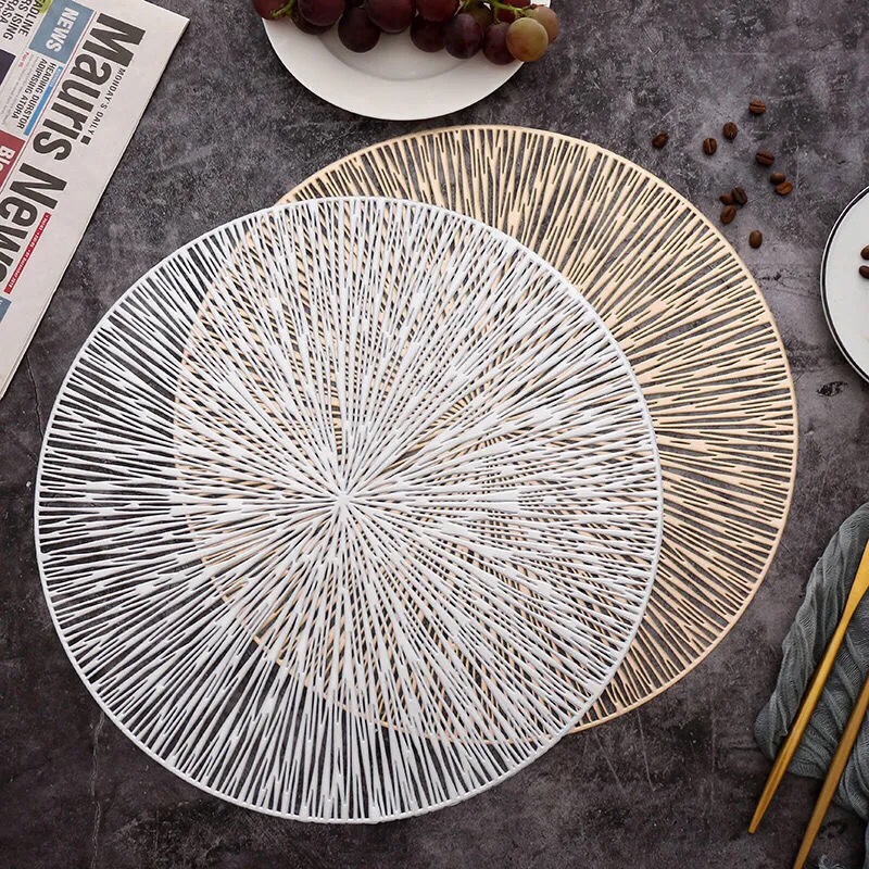 Round anti-slip heat insulation pad, household European-style PVC placemats, heat insulation pad