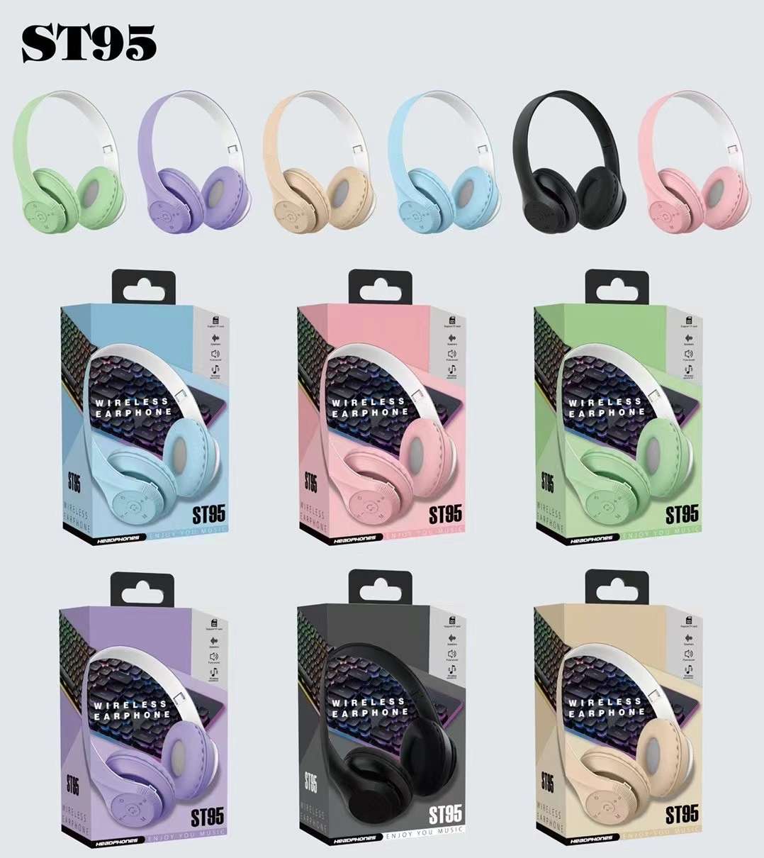 Guangdong Sogo headphones, over-ear Bluetooth detail image 1