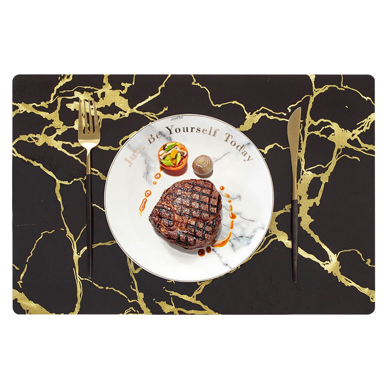 European-style 30*45 rectangular eco-friendly PVC placemats, heat-resistant and heat-insulating table MATS, steak plate MATS details Picture