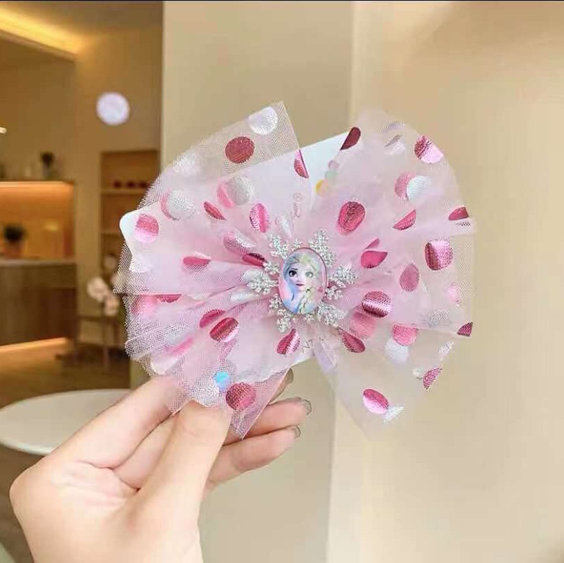 Purple Bow Purple Elsa Little Princess Cartoon Fashion Hairpin Little Girl Cute Hair Clip Children's Headwear Hair Card Hairpin Headwear Aushoni 023 Offer Direct Supply details Picture
