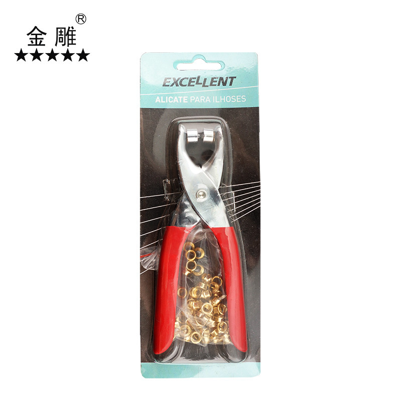 Multi-functional hole drilling pliers, chicken eye pliers, belt and waist metal guard ring drilling tools, and complimentary chicken eye buckles Item Picture