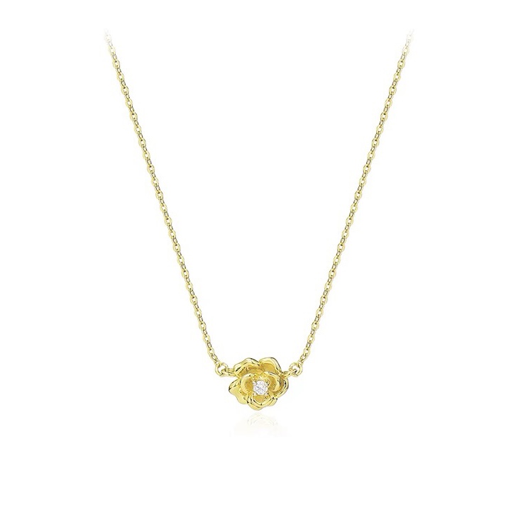 Gold rose necklace