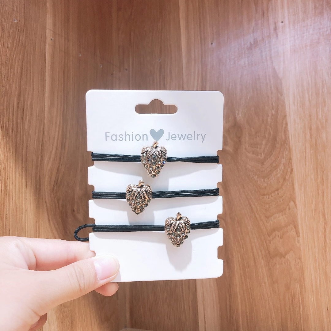 【100 Sets 】 Korean version new leather band bestseller alloy hair tie Headband heart-shaped hair accessory