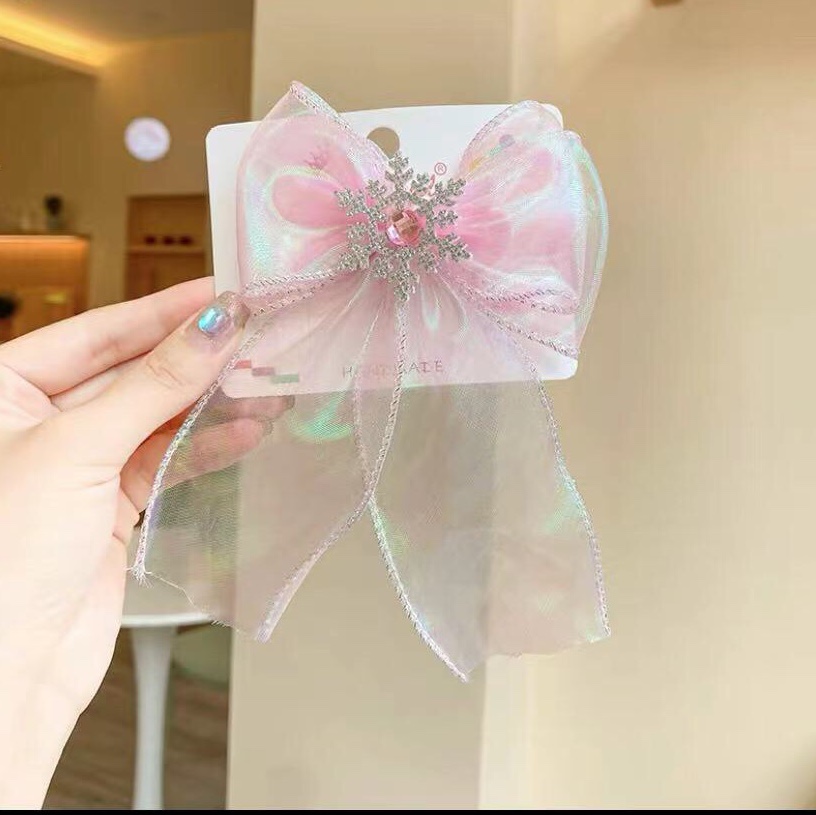 Pink Bow Hairpin Elsa Little Princess Cartoon Fashion Hairpin Little Girl Cute Hair Clip Children's Headwear Hair Card Hairpin Hairpin Headwear Aushoni 024 Offer Direct Supply