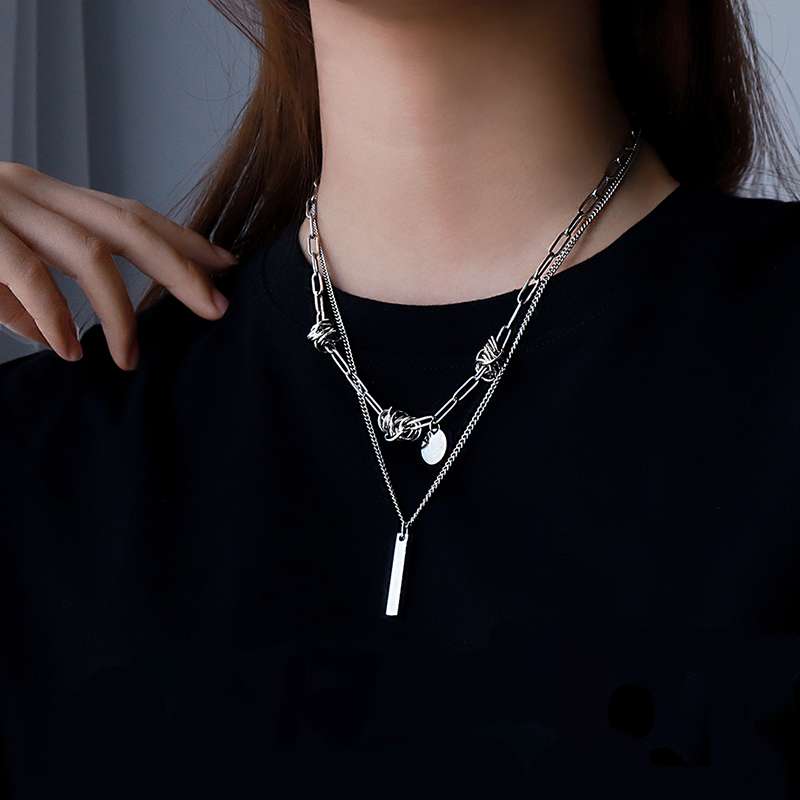This cold and simple hip-hop collarbone chain is a versatile, light luxury and niche design for girls' accessories Specification image