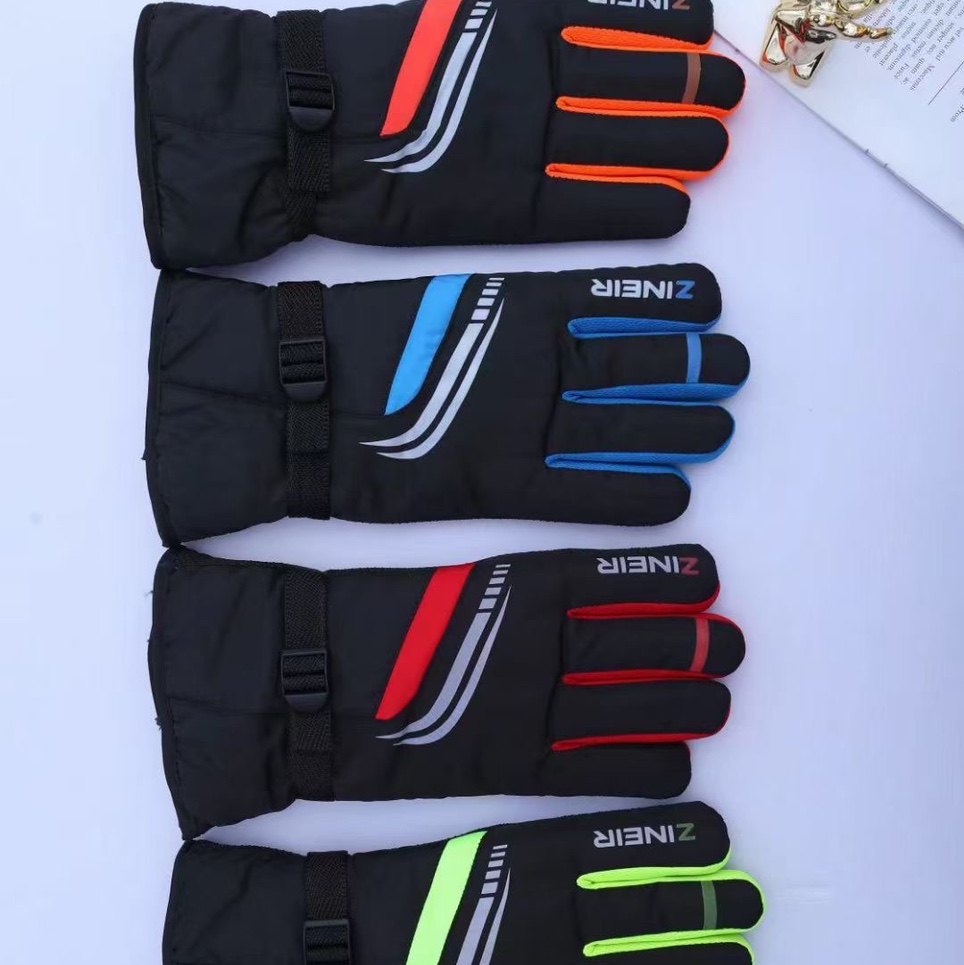 Ski gloves women lovely winter weather weather water men riding electric motorcycle mountaineering thick wool cotton warm color plus embroidery