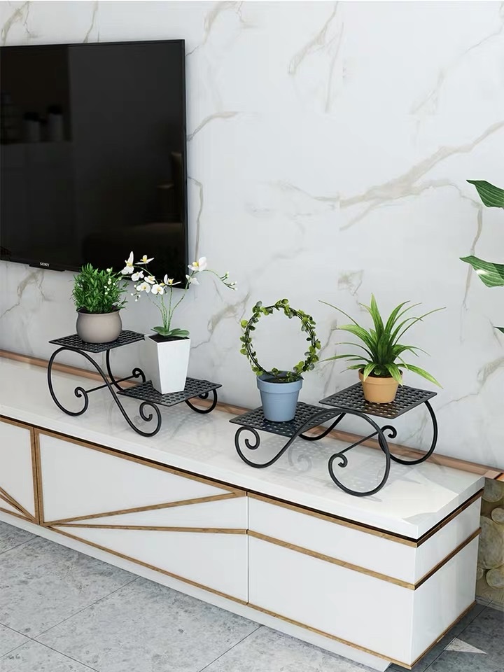 Wrought Iron Flower Stand Living Room Balcony Flower Stand Specification drawing
