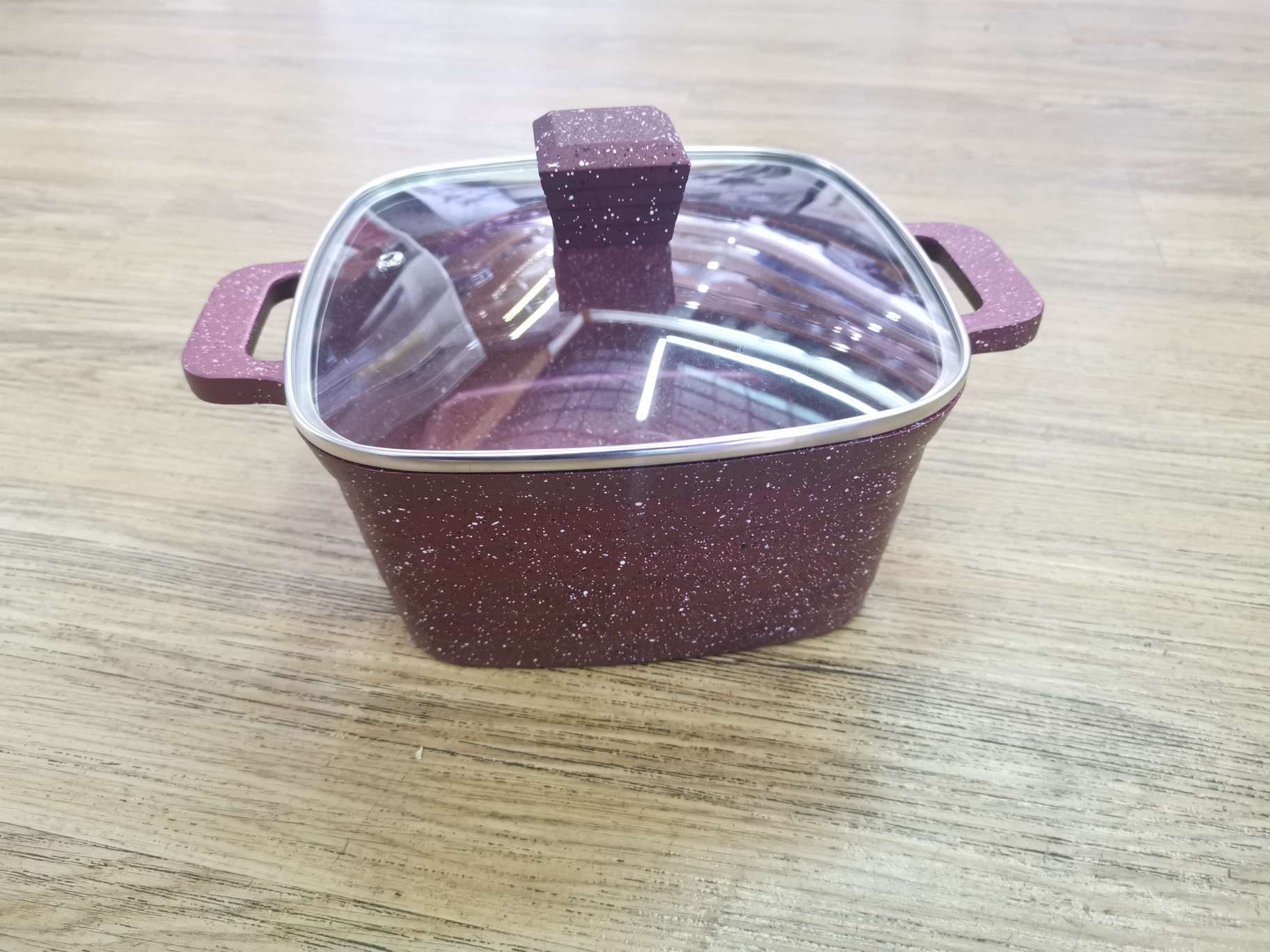 Six-piece set of square soup, small pot, red detail image 1