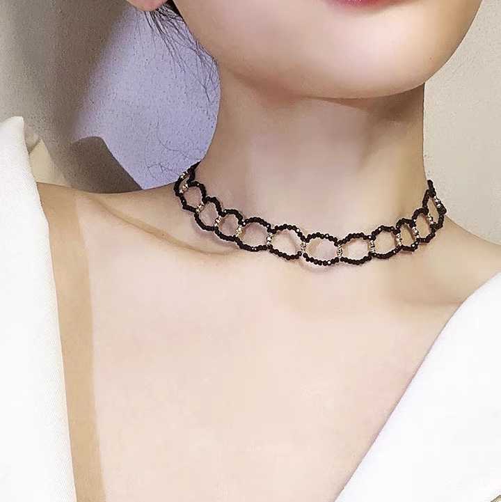 黑色脖颈链choker锁骨项链女小众设计感2020年新款夏项圈高级配饰
