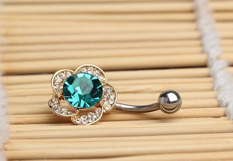 佳倩Bodypiercing肚脐钉脐环防过敏医用钢时尚穿刺饰品欧美性感女神个性女梅花细节图